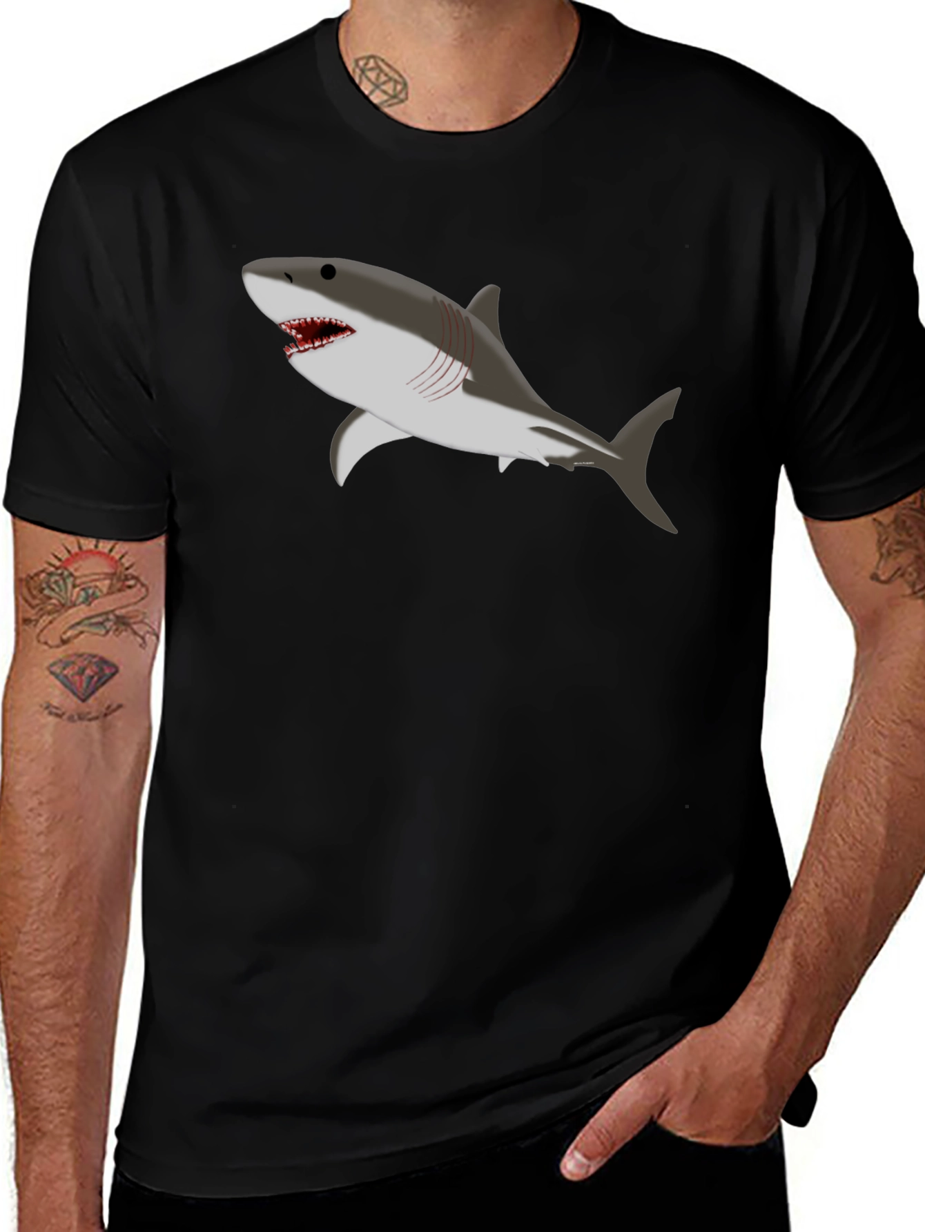 Shark Graphic Black T-Shirt
