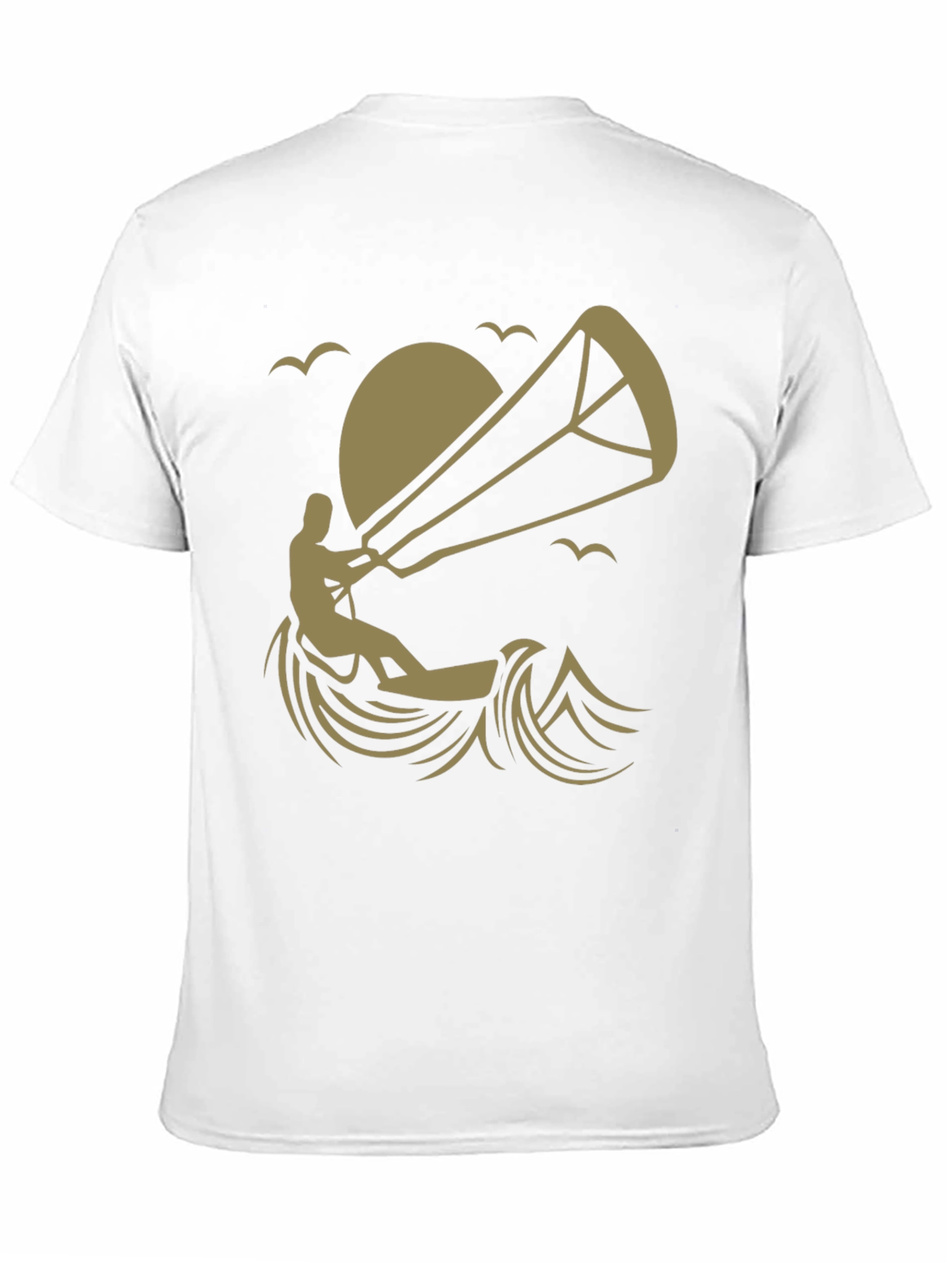 Kitesurfing Graphic Tee - Black Cotton T-Shirt
