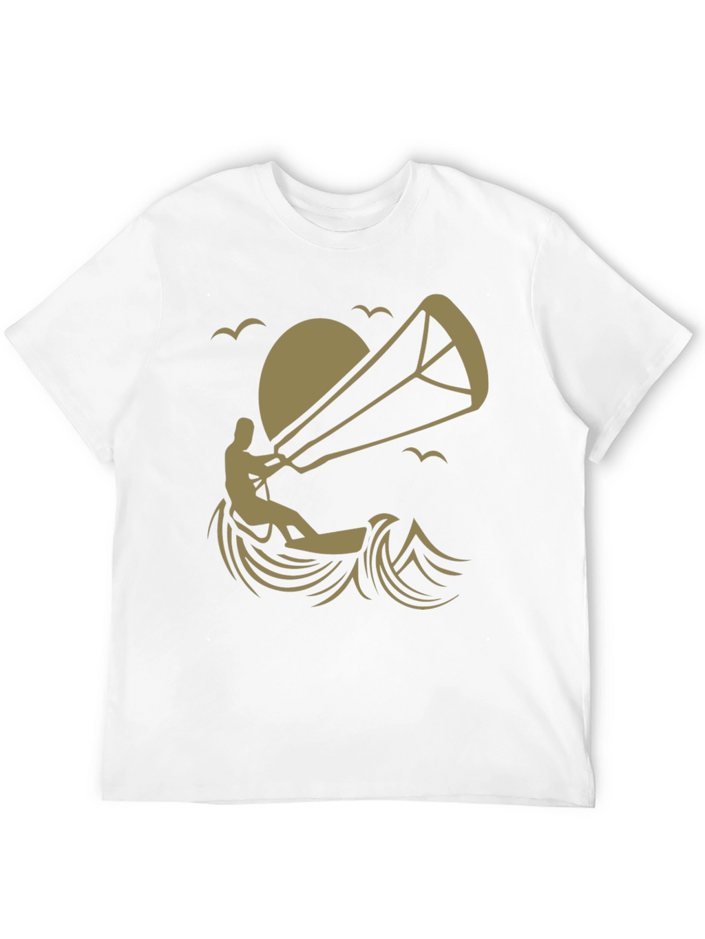 Kitesurfing Graphic Tee - Black Cotton T-Shirt
