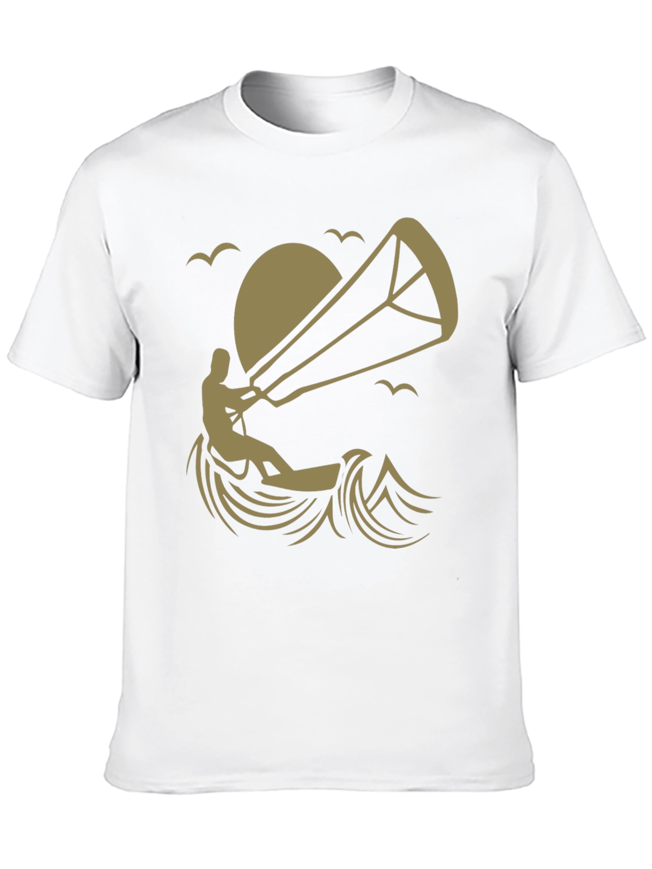 Kitesurfing Graphic Tee - Black Cotton T-Shirt