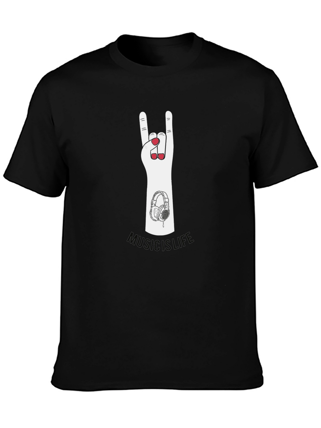 Music Is Life Graphic Print T-Shirt