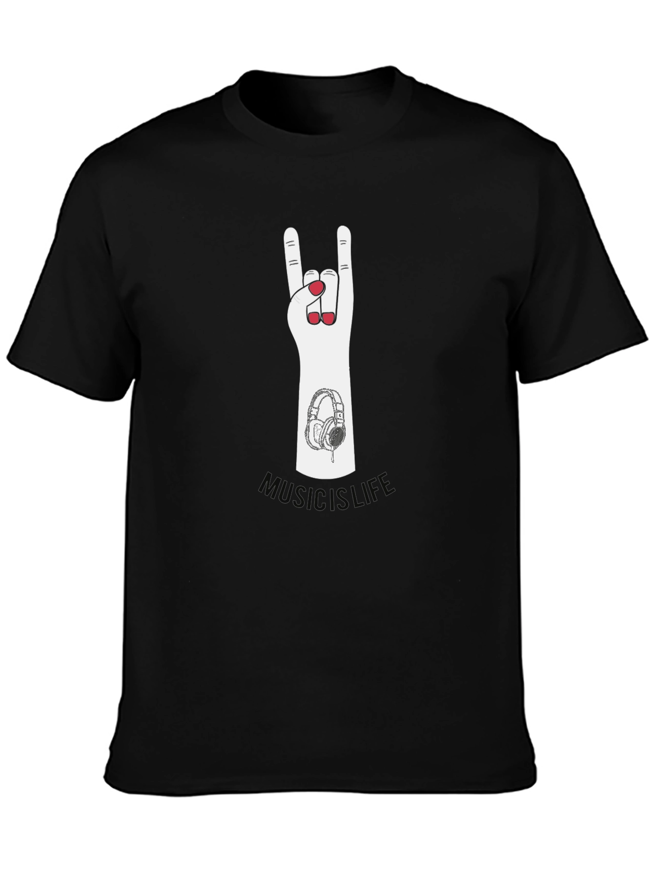 Music Is Life Graphic Print T-Shirt