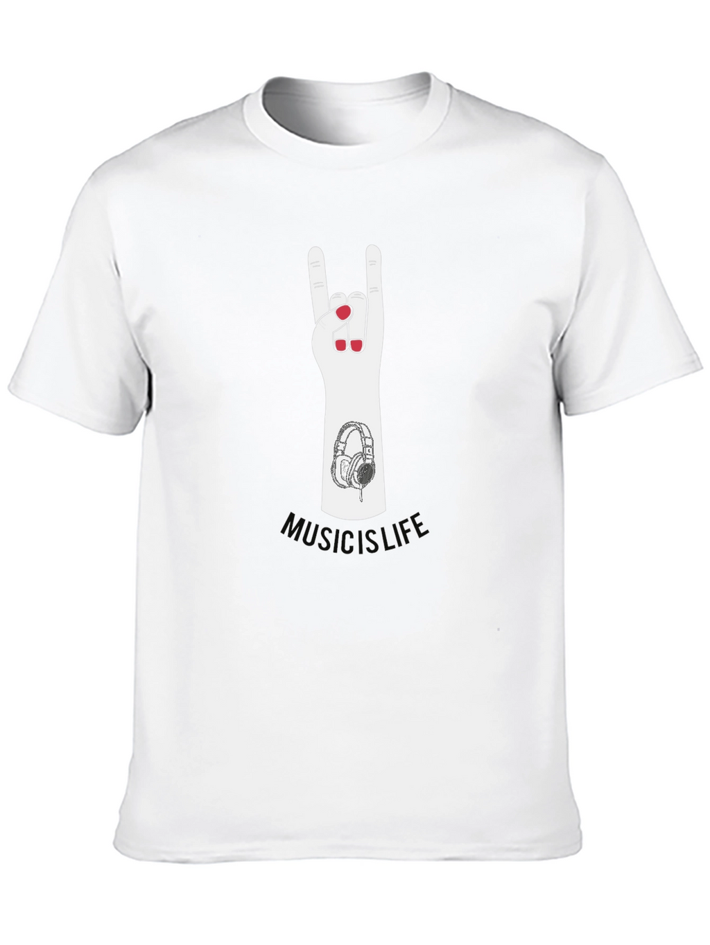 Music Is Life Graphic Print T-Shirt