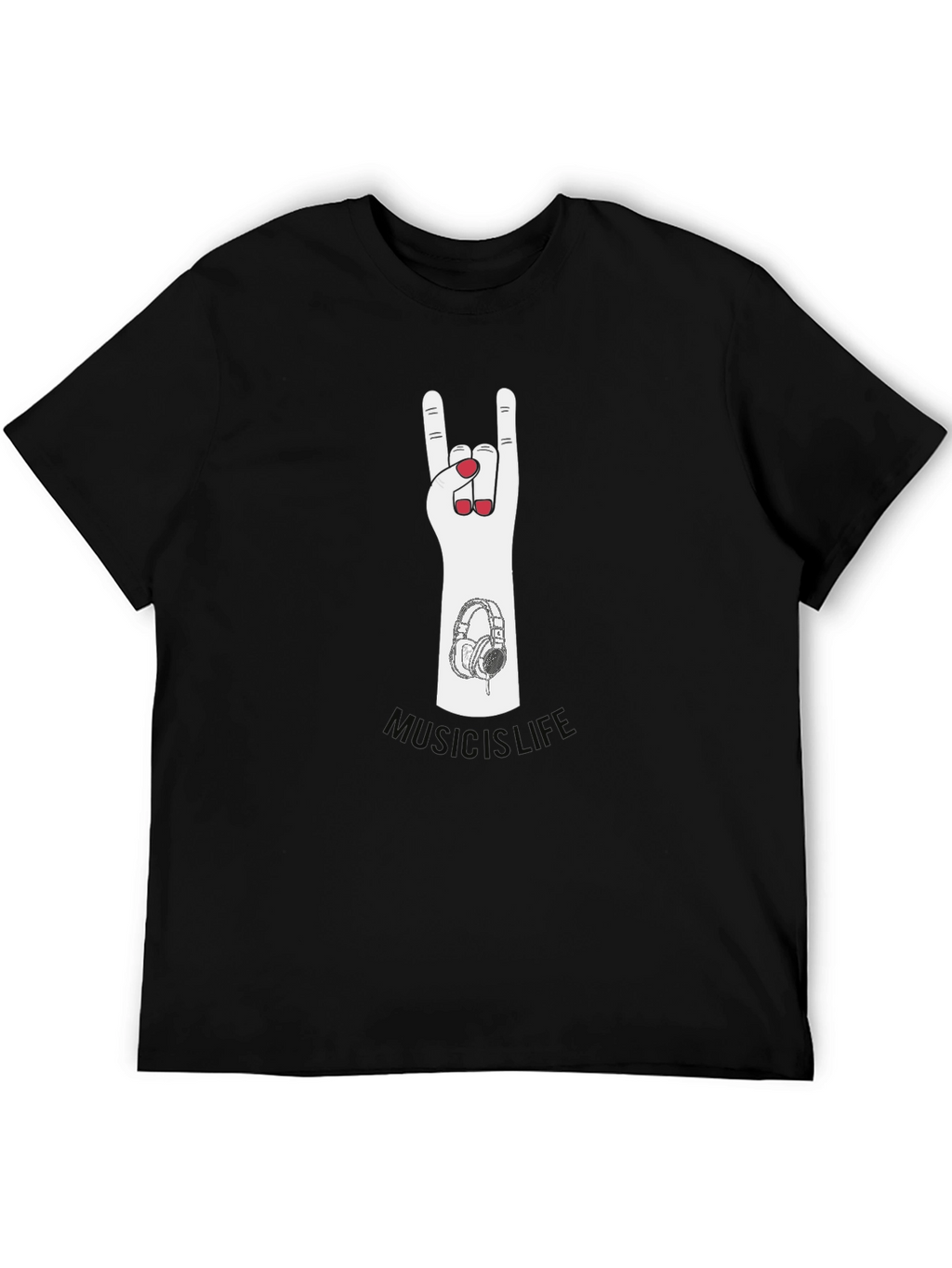 Music Is Life Graphic Print T-Shirt