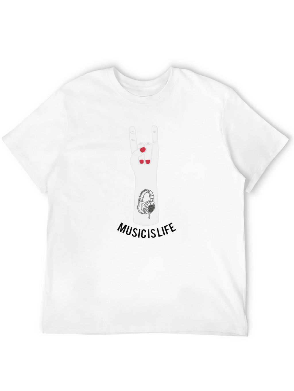 Music Is Life Graphic Print T-Shirt