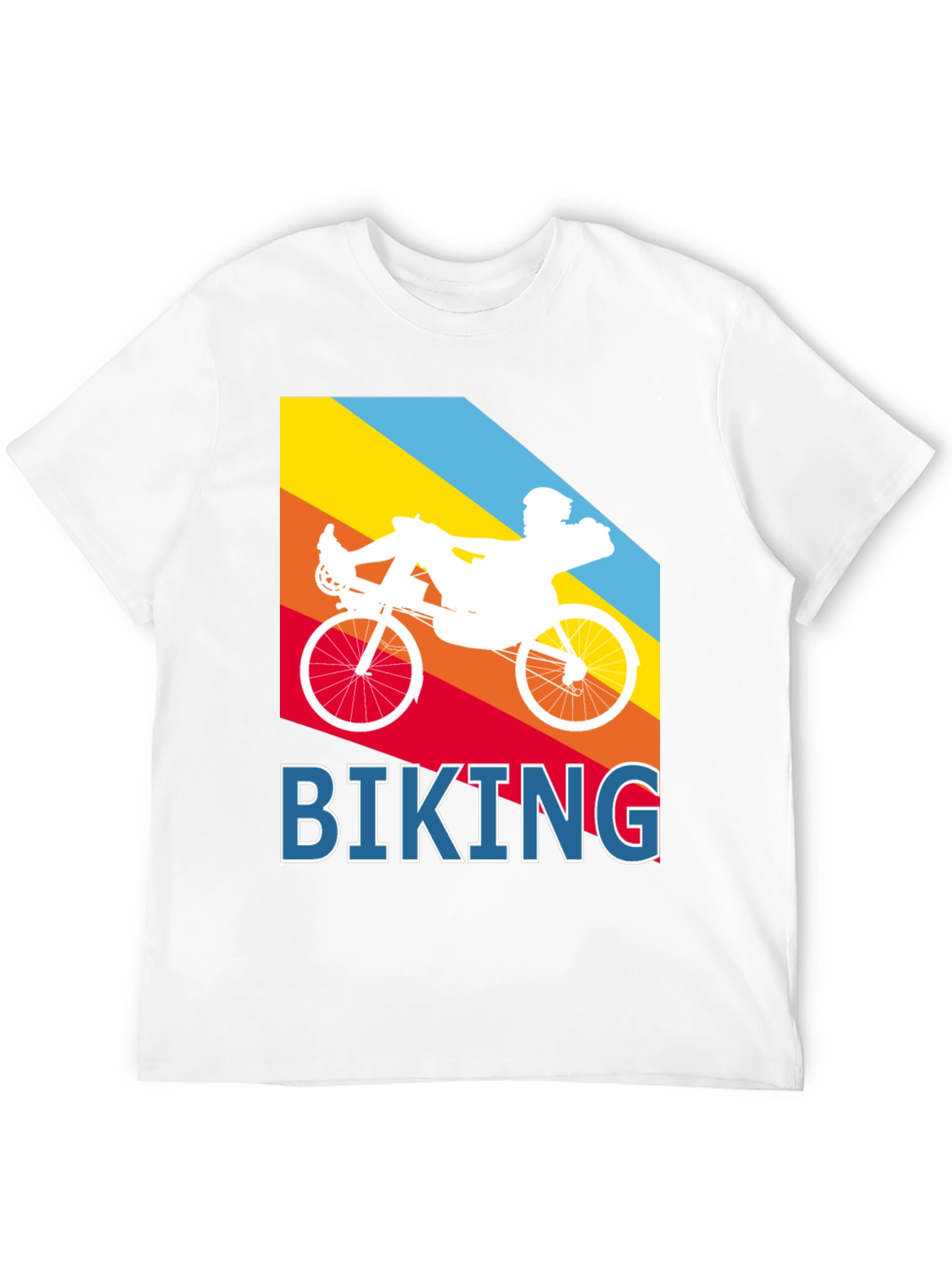 Biking Graphic Tee - Recumbent Bike Design