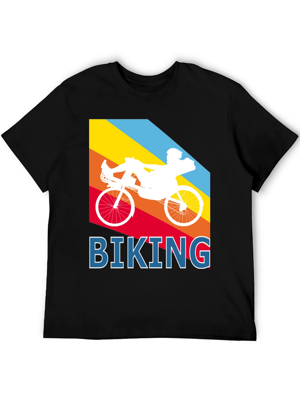 Biking Graphic Tee - Recumbent Bike Design