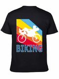 Biking Graphic Tee - Recumbent Bike Design