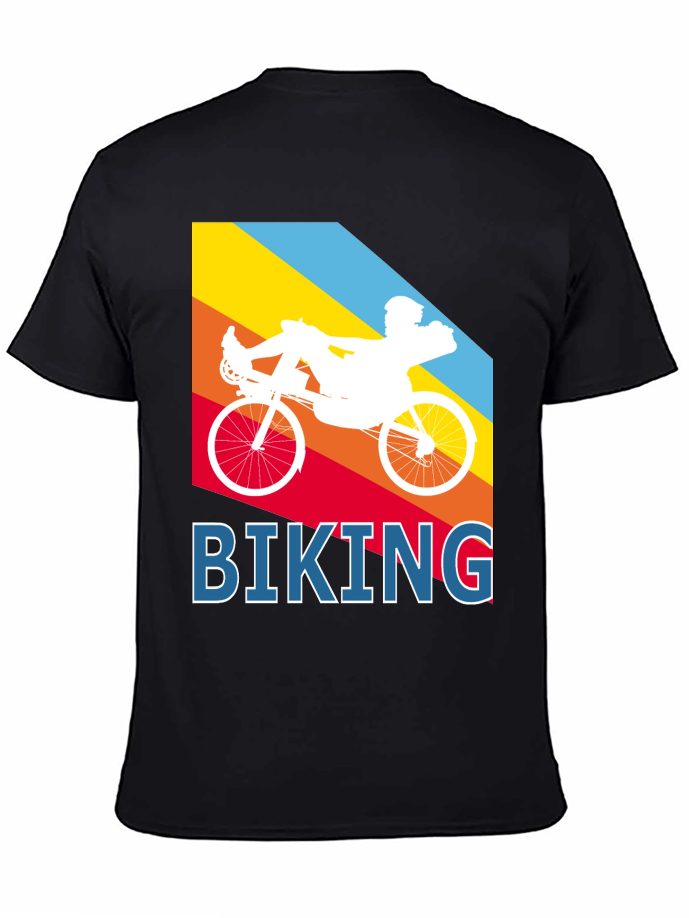 Biking Graphic Tee - Recumbent Bike Design