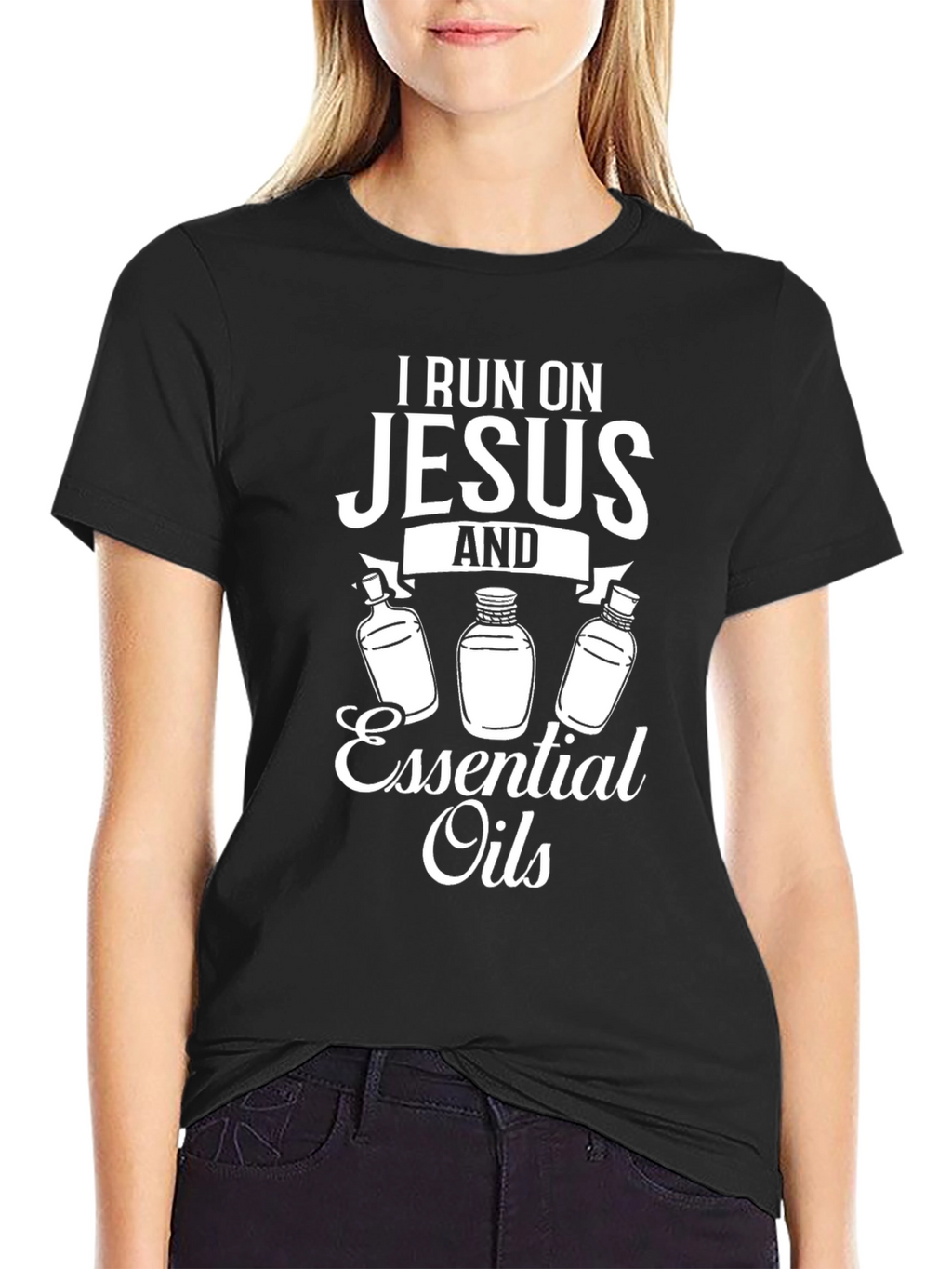 I Run on Jesus and Essential Oils T-Shirt