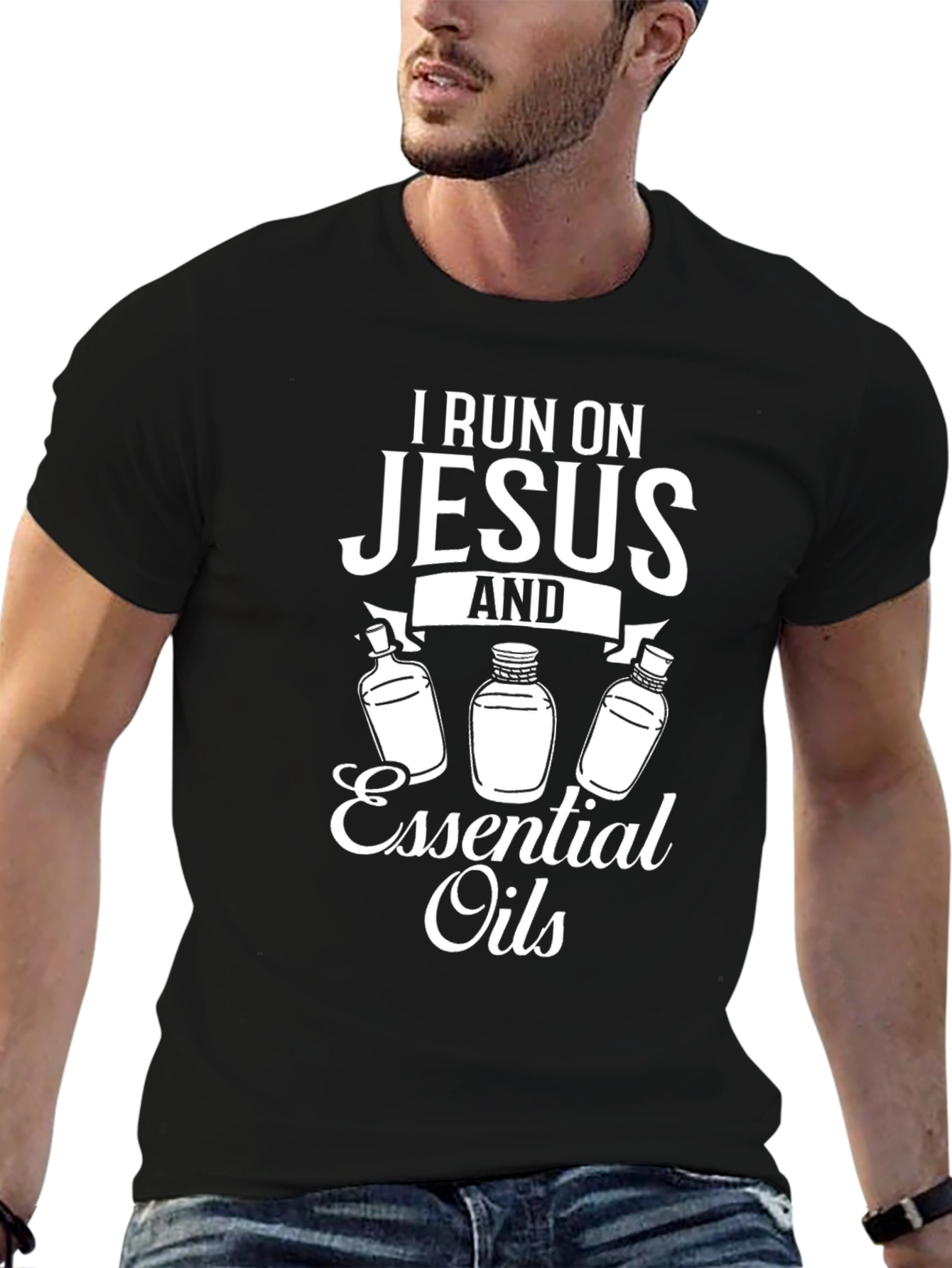 I Run on Jesus and Essential Oils T-Shirt