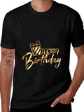 Happy Birthday Graphic Tee - Gold Print