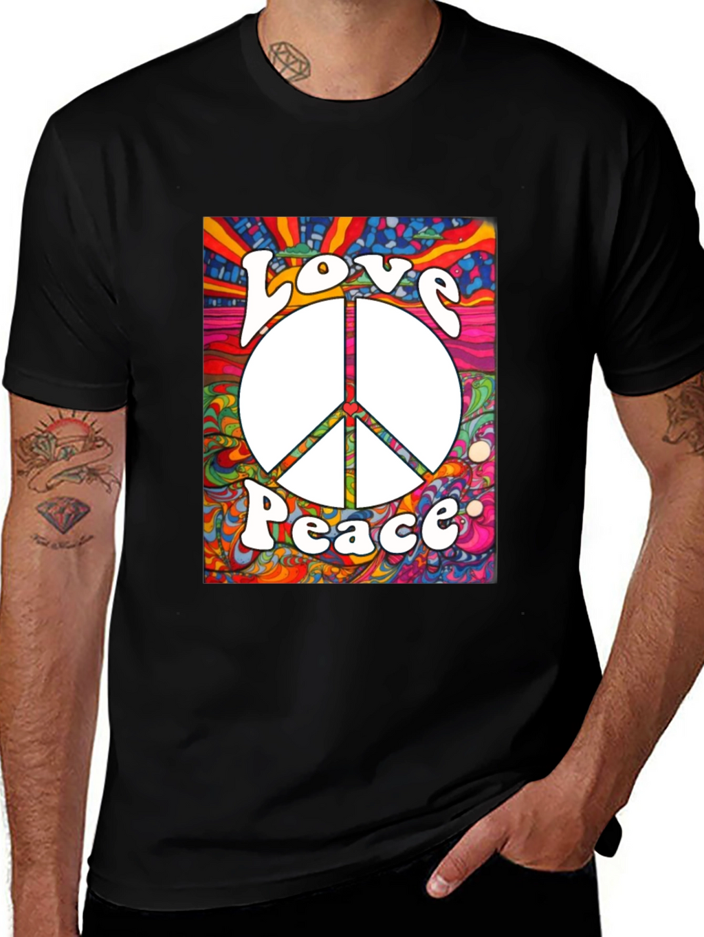Love & Peace Graphic Tee - Retro Style