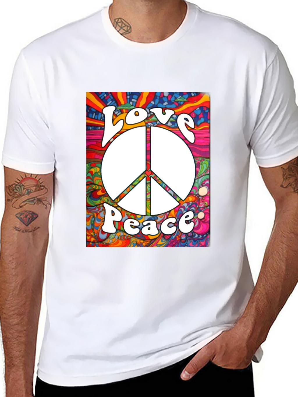 Love & Peace Graphic Tee - Retro Style