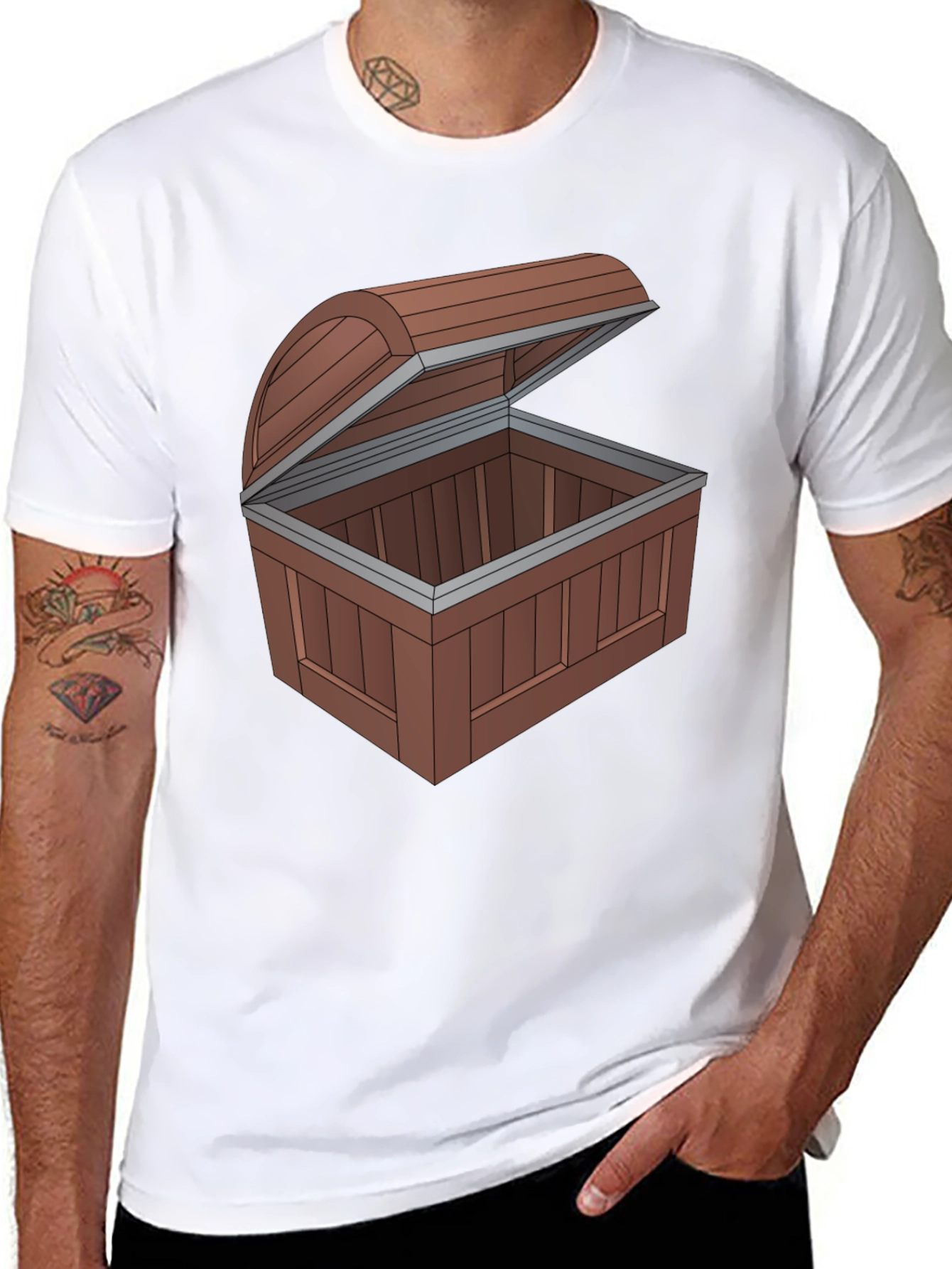 Open Treasure Chest Graphic Tee - Black