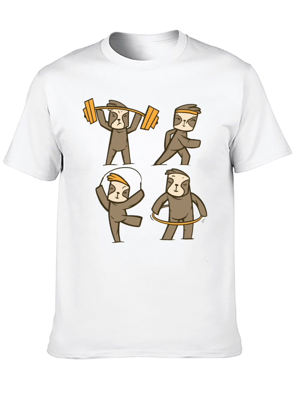 Sloth Workout Graphic T-Shirt - Black Cotton Tee