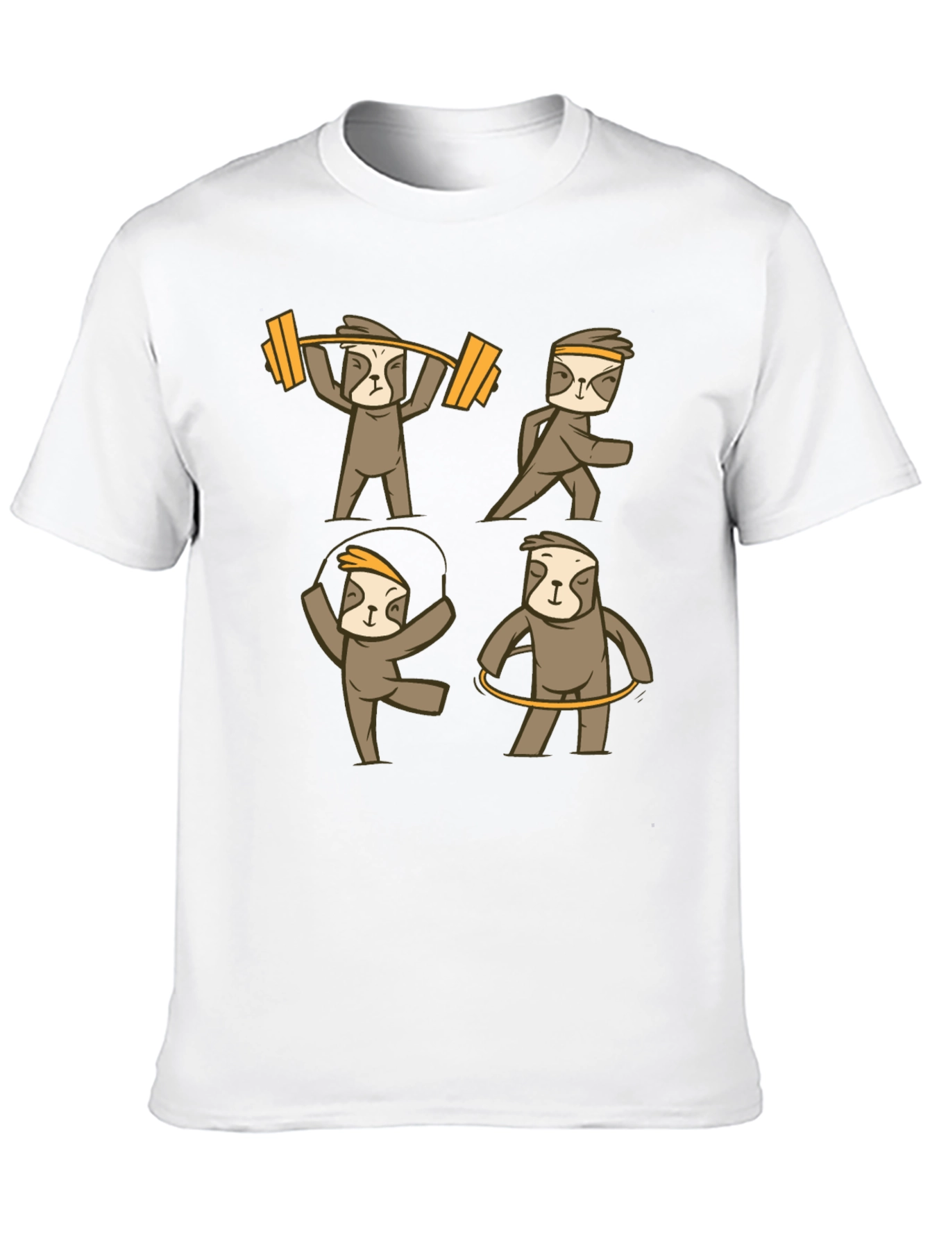 Sloth Workout Graphic T-Shirt - Black Cotton Tee
