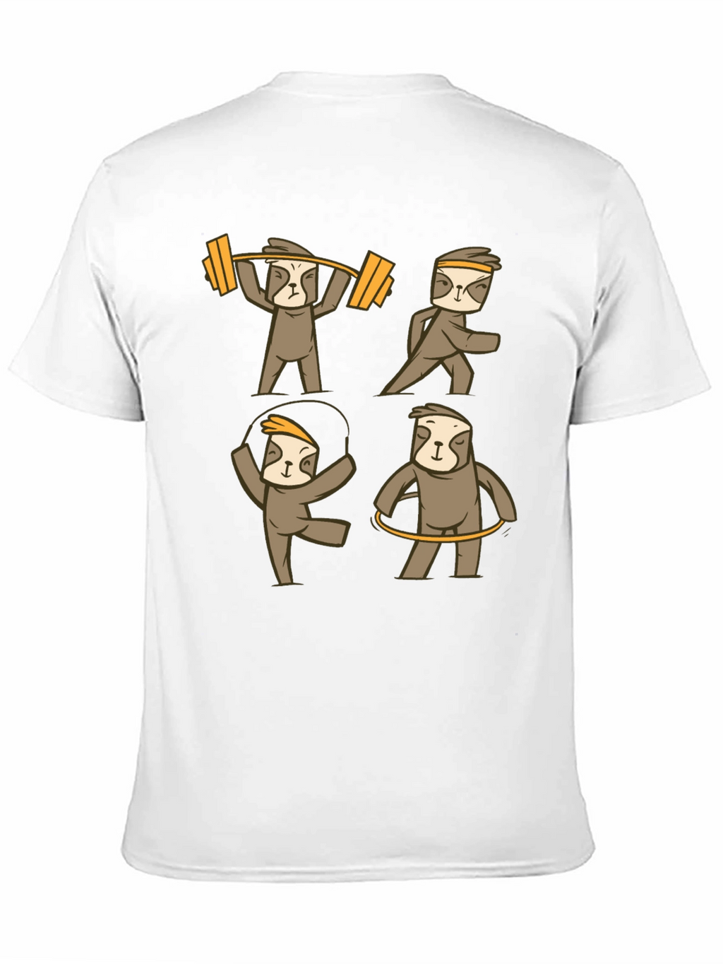 Sloth Workout Graphic T-Shirt - Black Cotton Tee