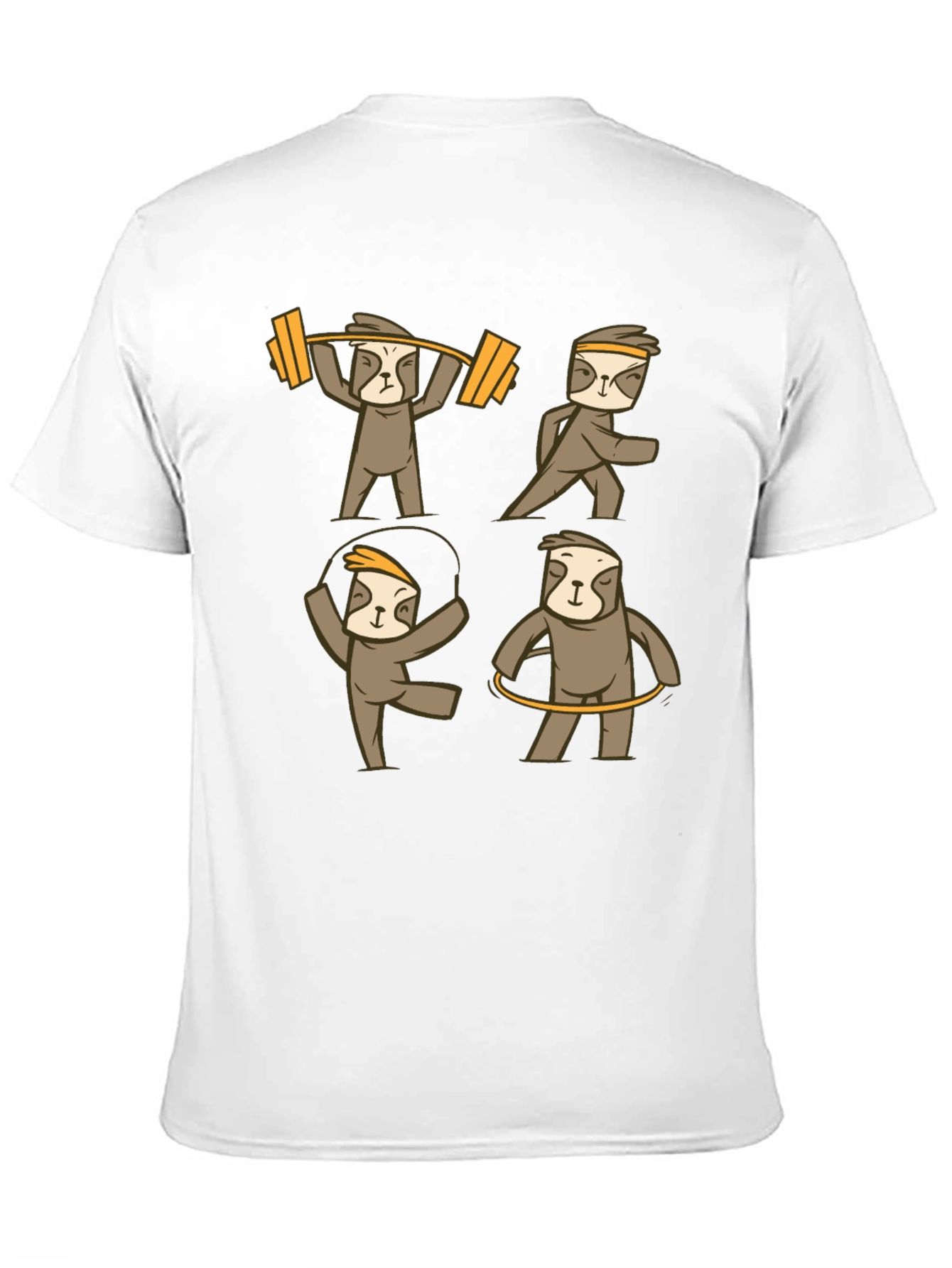 Sloth Workout Graphic T-Shirt - Black Cotton Tee