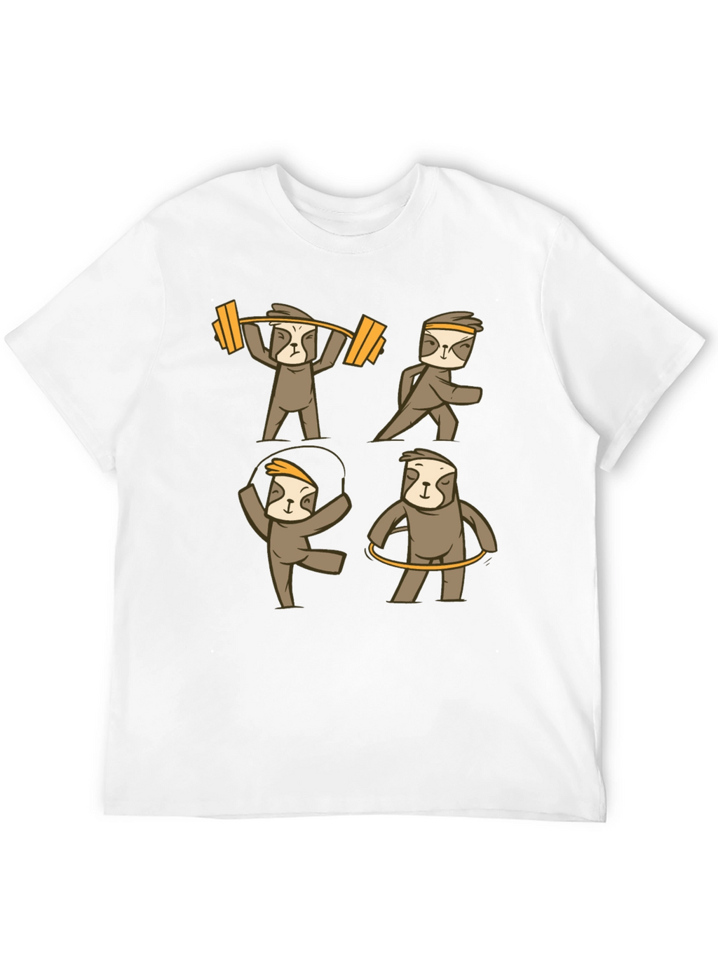 Sloth Workout Graphic T-Shirt - Black Cotton Tee