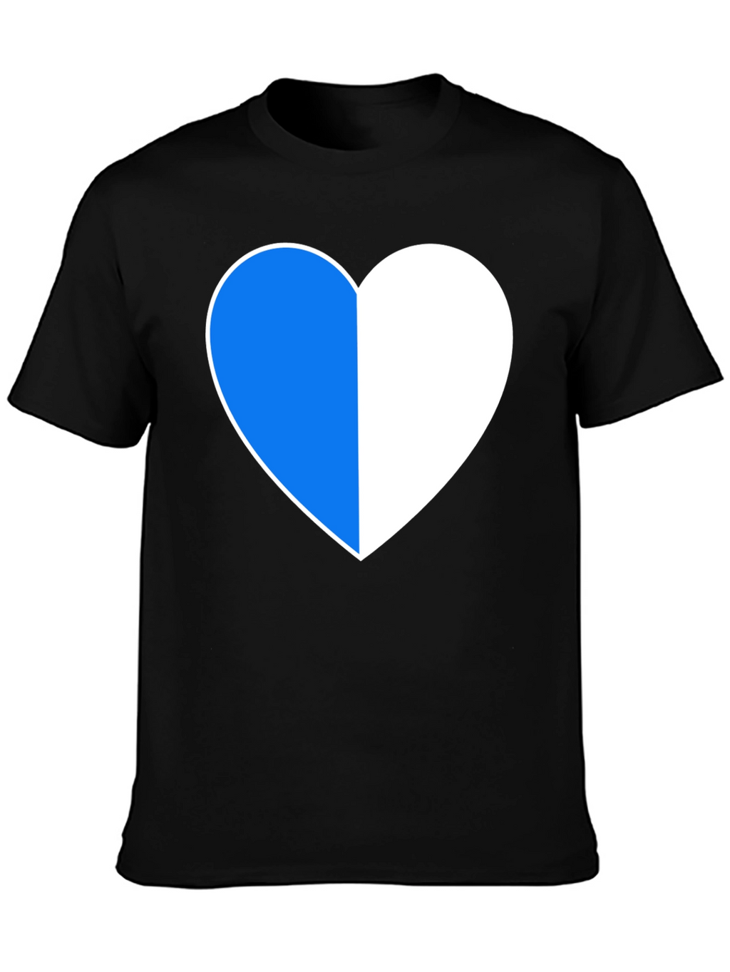 Two-Tone Heart Graphic Black T-Shirt