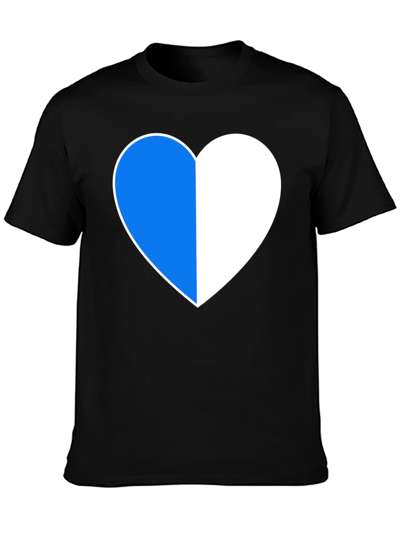 Two-Tone Heart Graphic Black T-Shirt