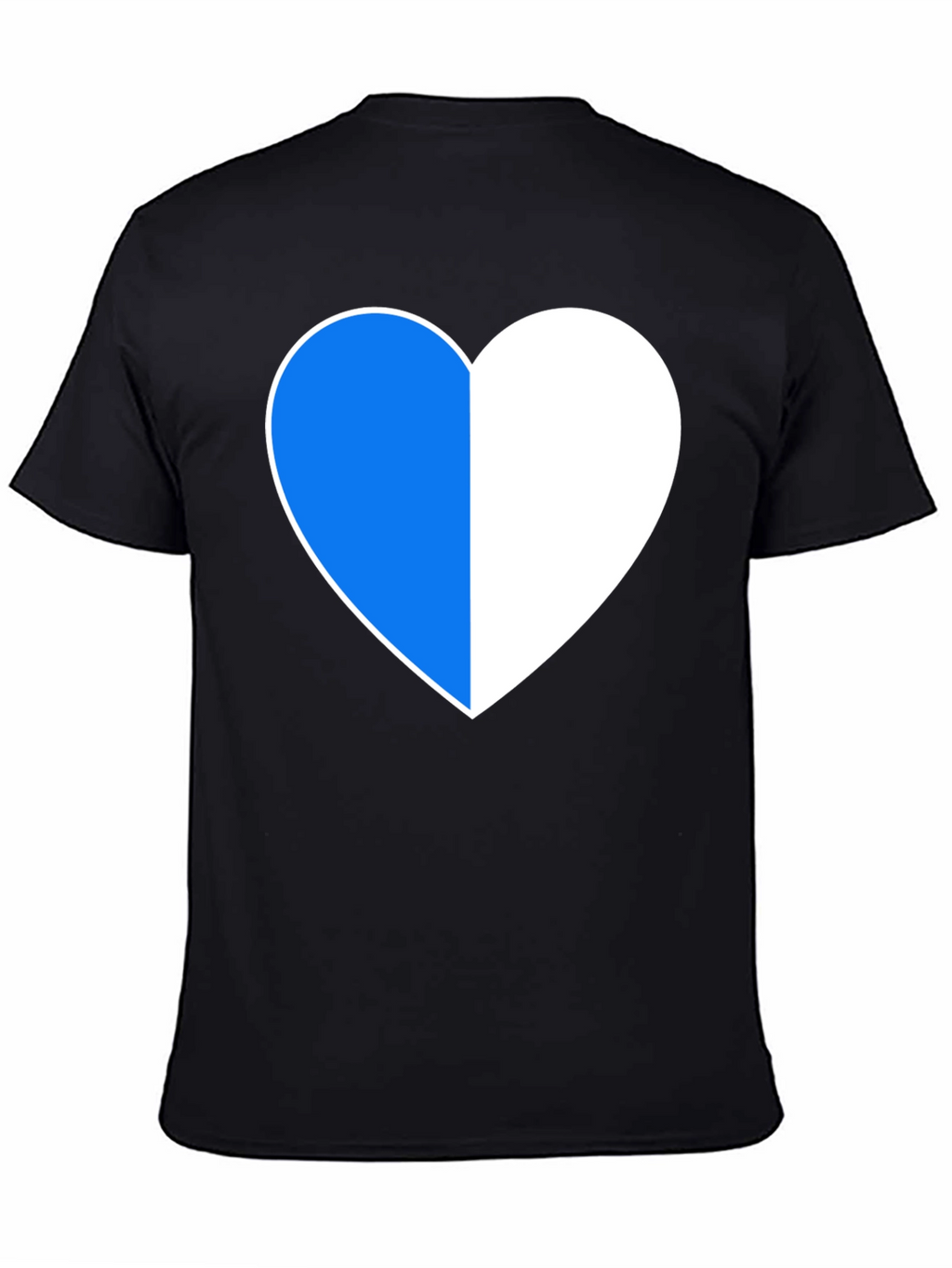 Two-Tone Heart Graphic Black T-Shirt