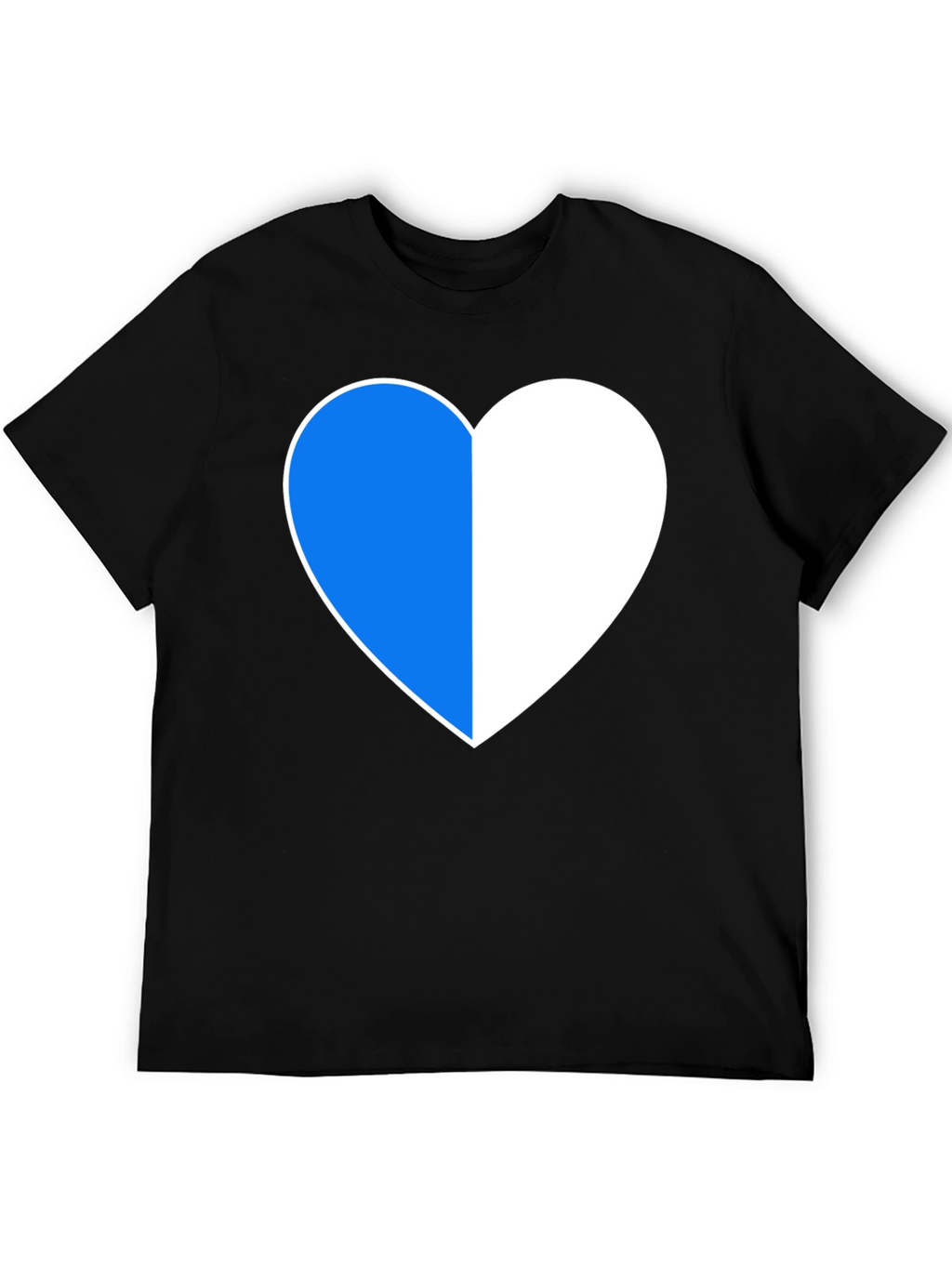 Two-Tone Heart Graphic Black T-Shirt