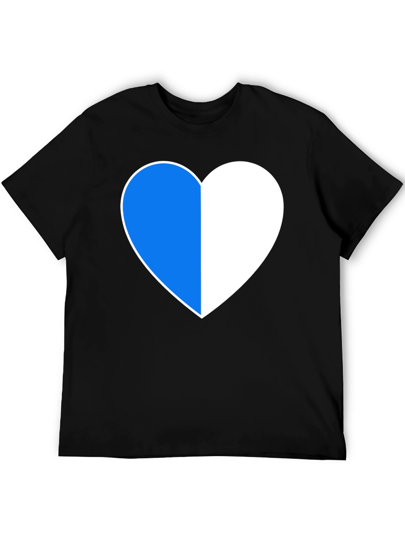 Two-Tone Heart Graphic Black T-Shirt