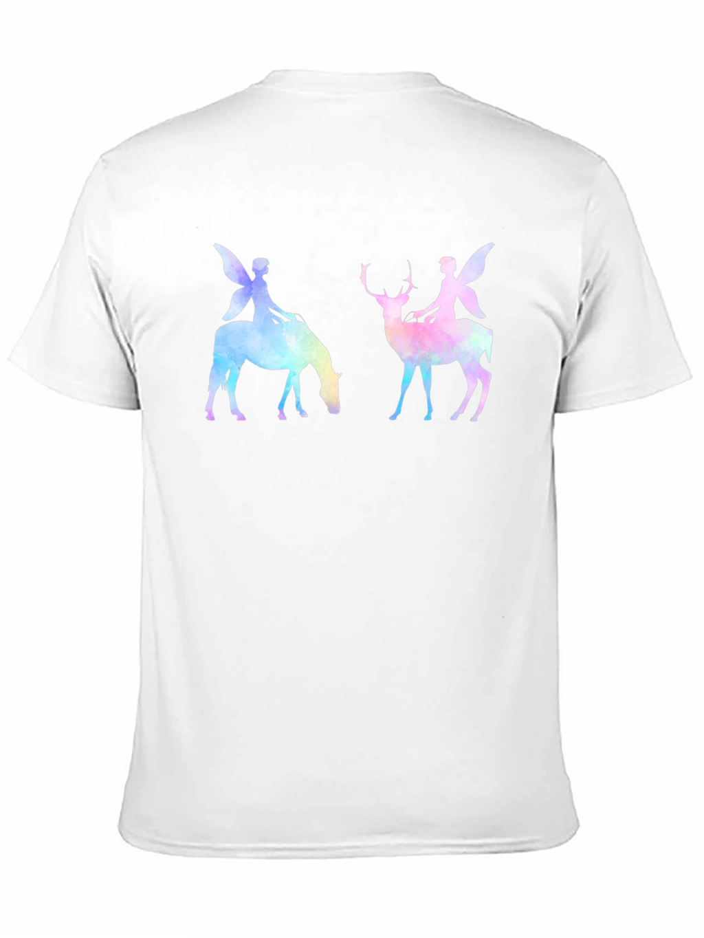 Fairy Deer & Horse Black Graphic Tee