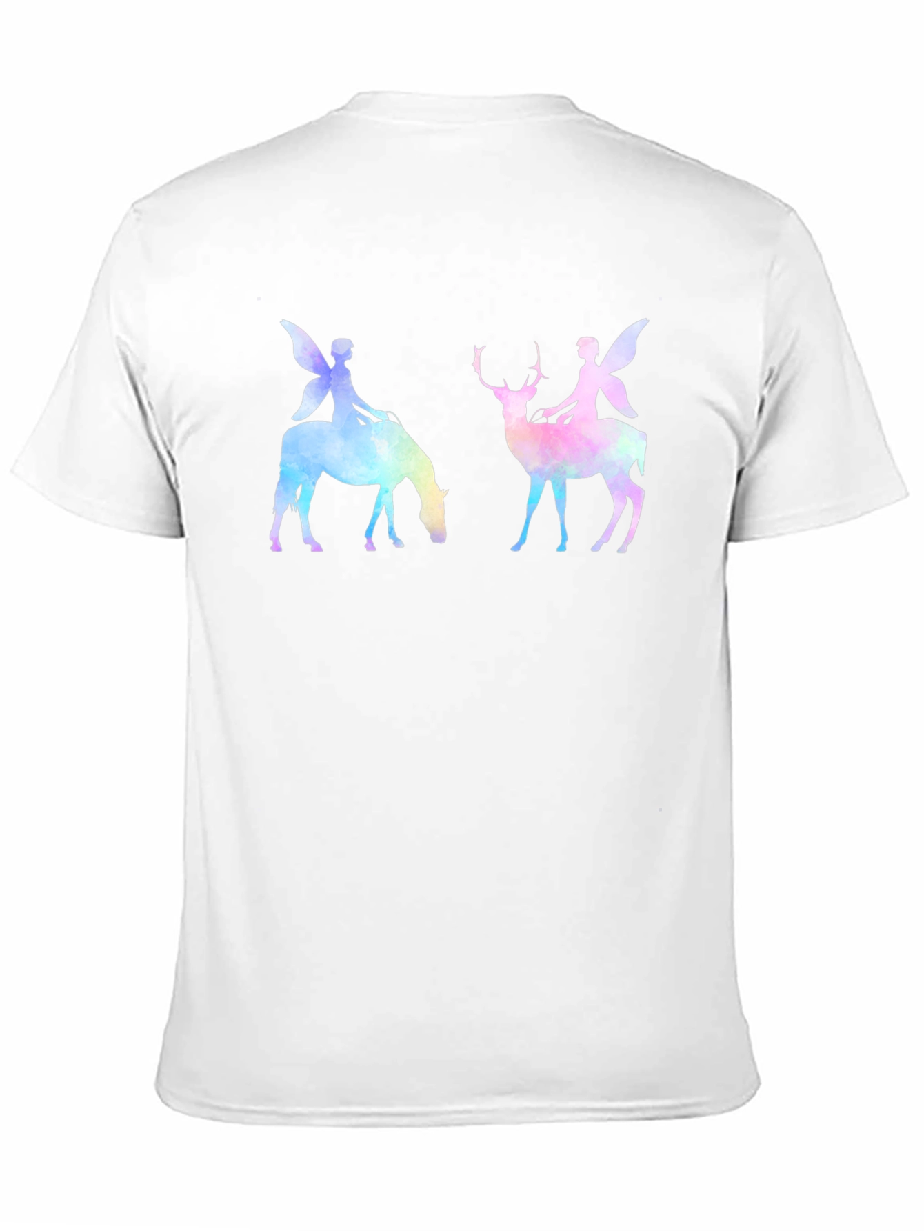 Fairy Deer & Horse Black Graphic Tee