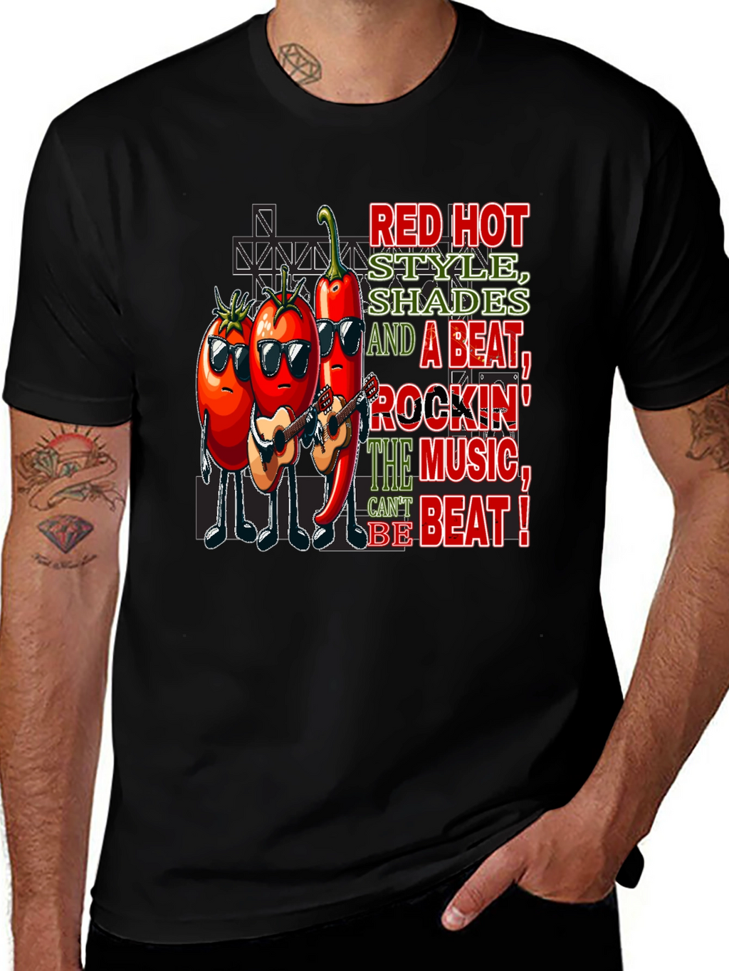 Red Hot Style Music Graphic T-Shirt