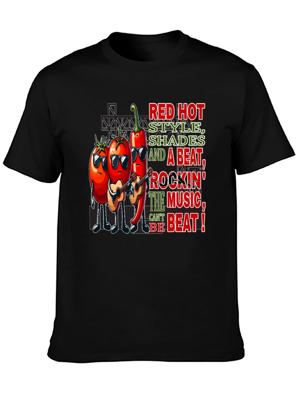 Red Hot Style Music Graphic T-Shirt