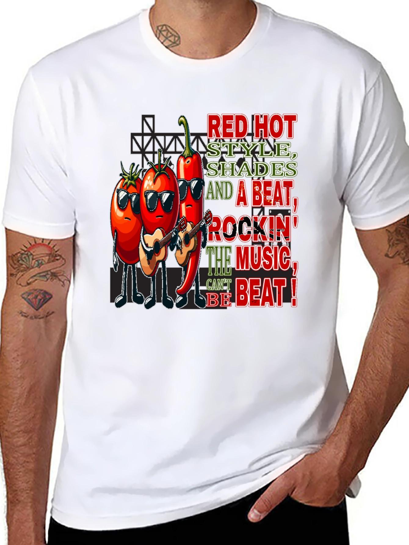 Red Hot Style Music Graphic T-Shirt