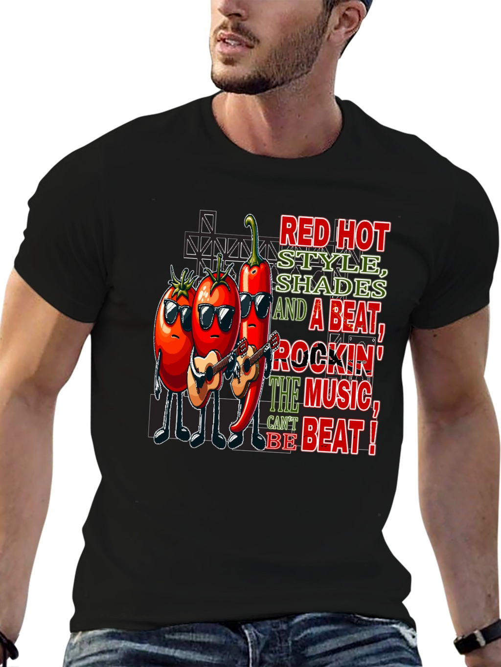 Red Hot Style Music Graphic T-Shirt