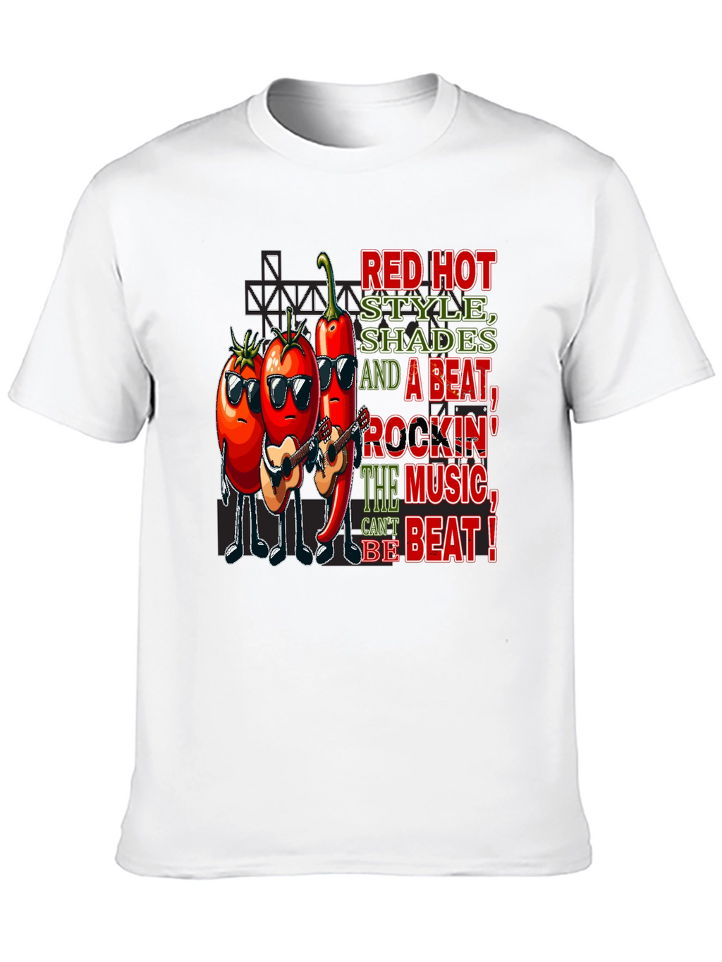 Red Hot Style Music Graphic T-Shirt