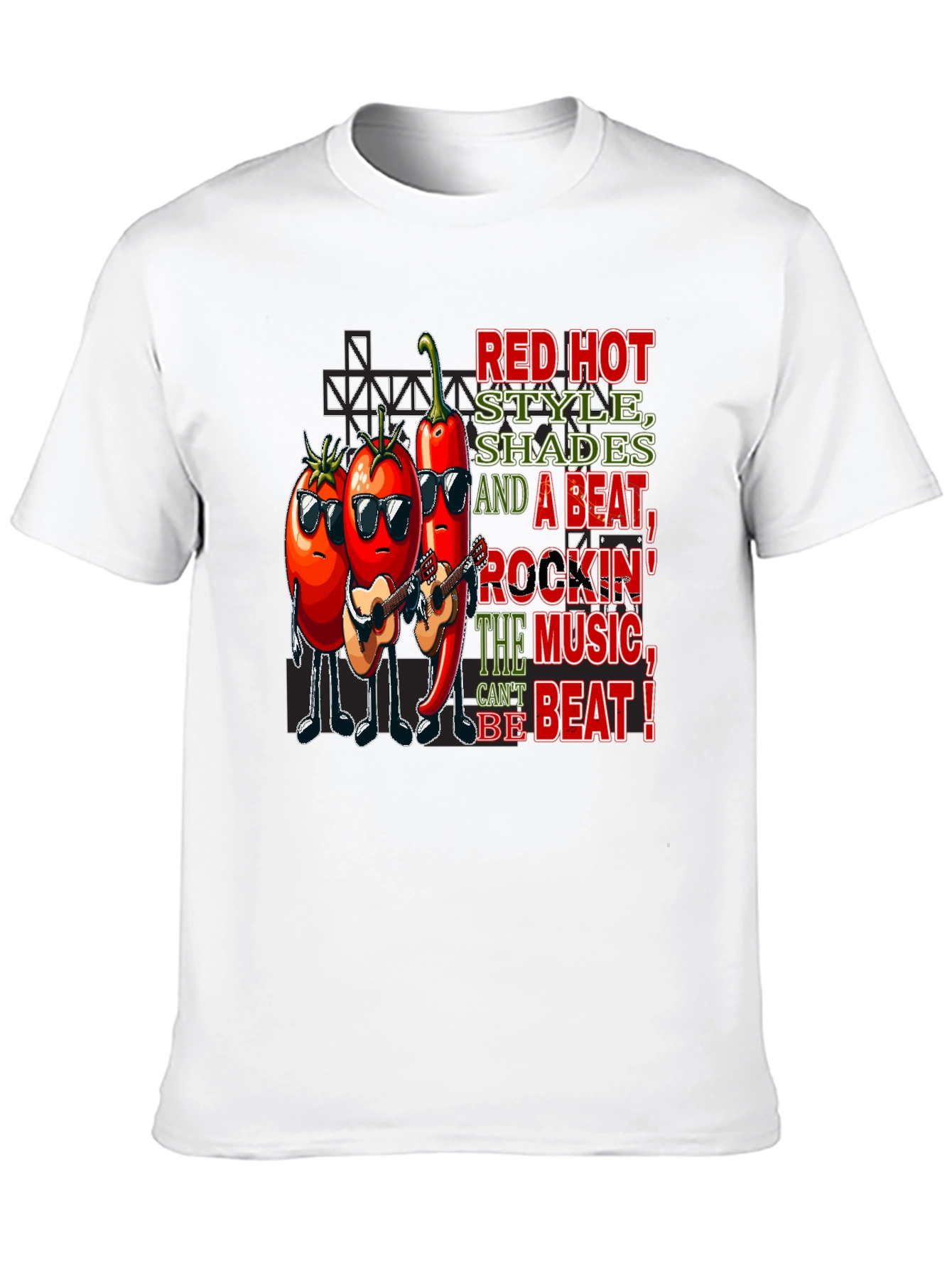 Red Hot Style Music Graphic T-Shirt
