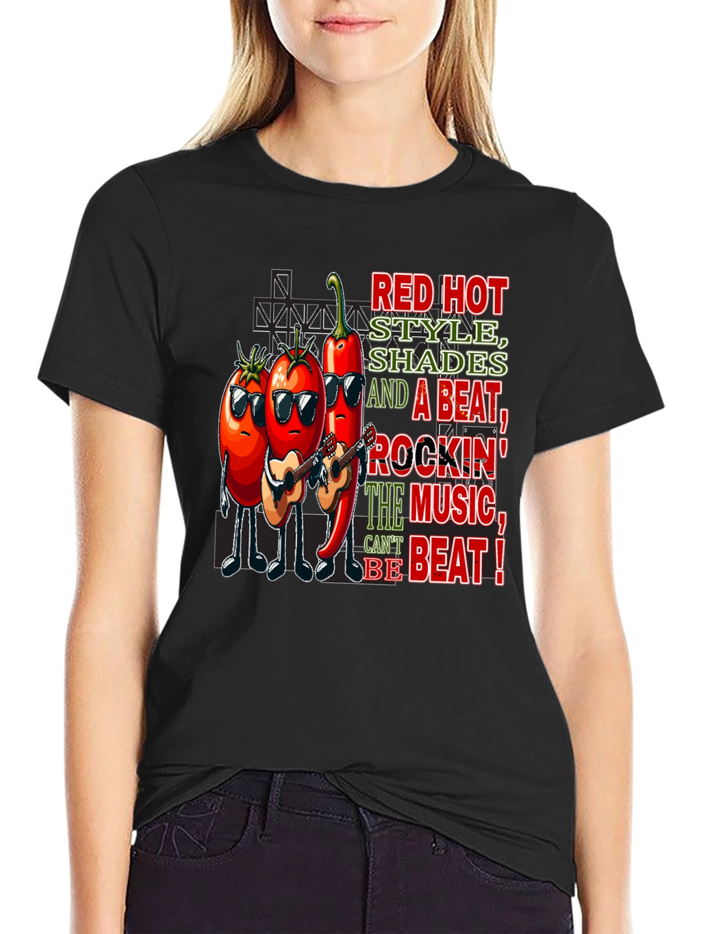 Red Hot Style Music Graphic T-Shirt