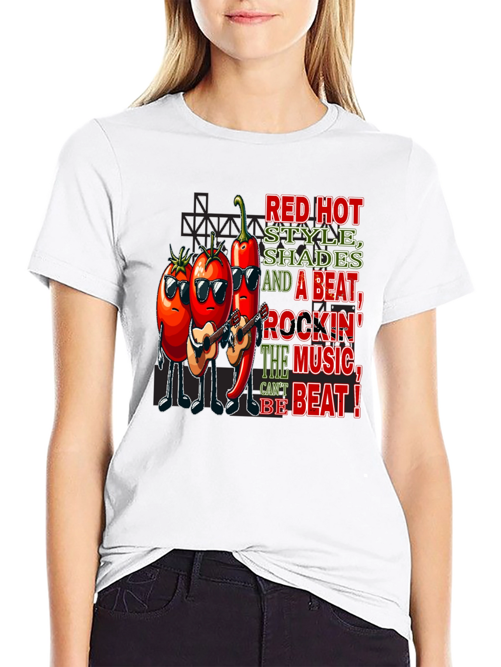 Red Hot Style Music Graphic T-Shirt