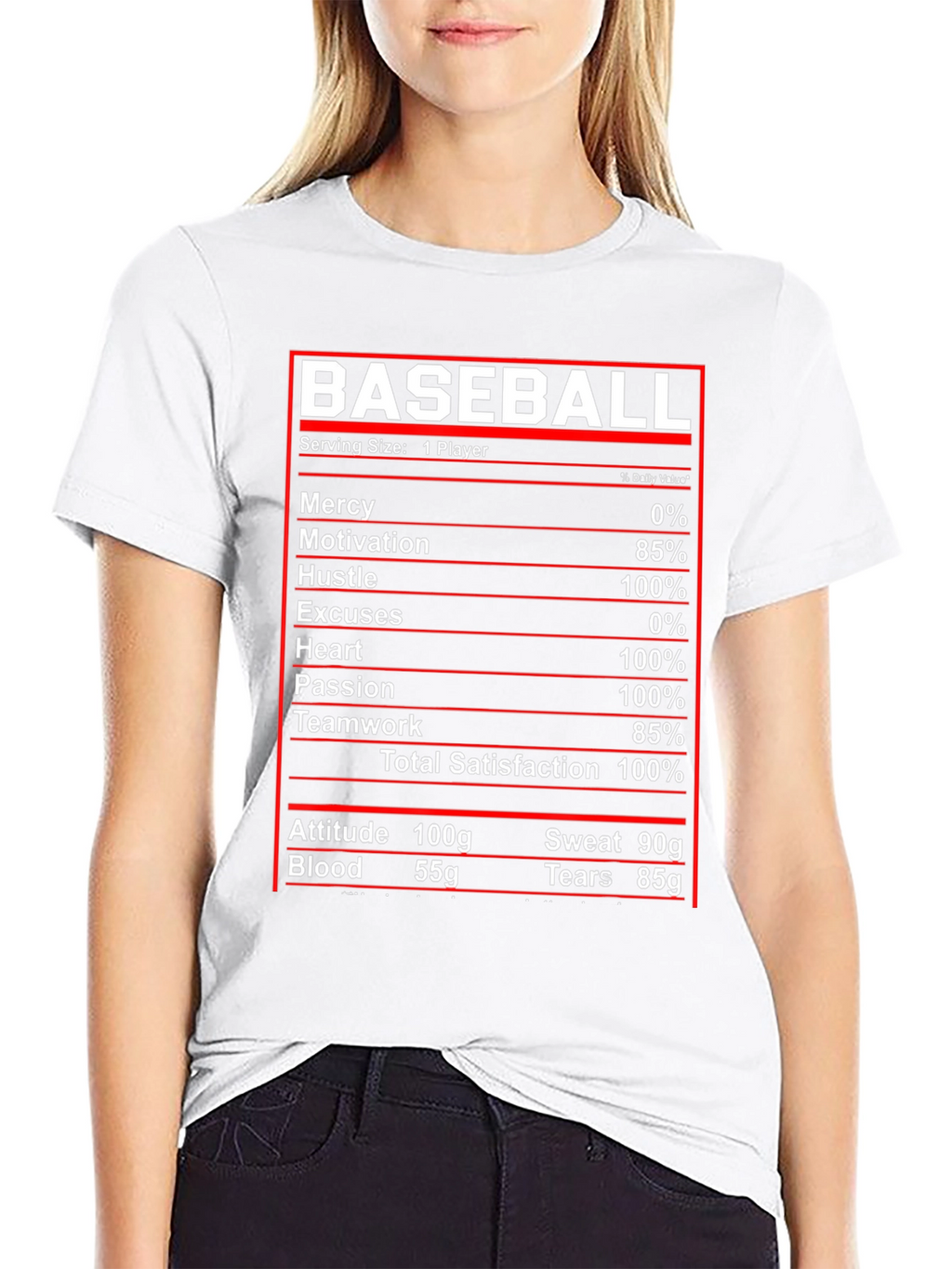 Baseball Nutrition Facts T-Shirt