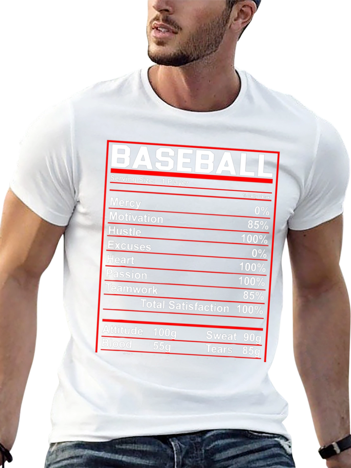 Baseball Nutrition Facts T-Shirt
