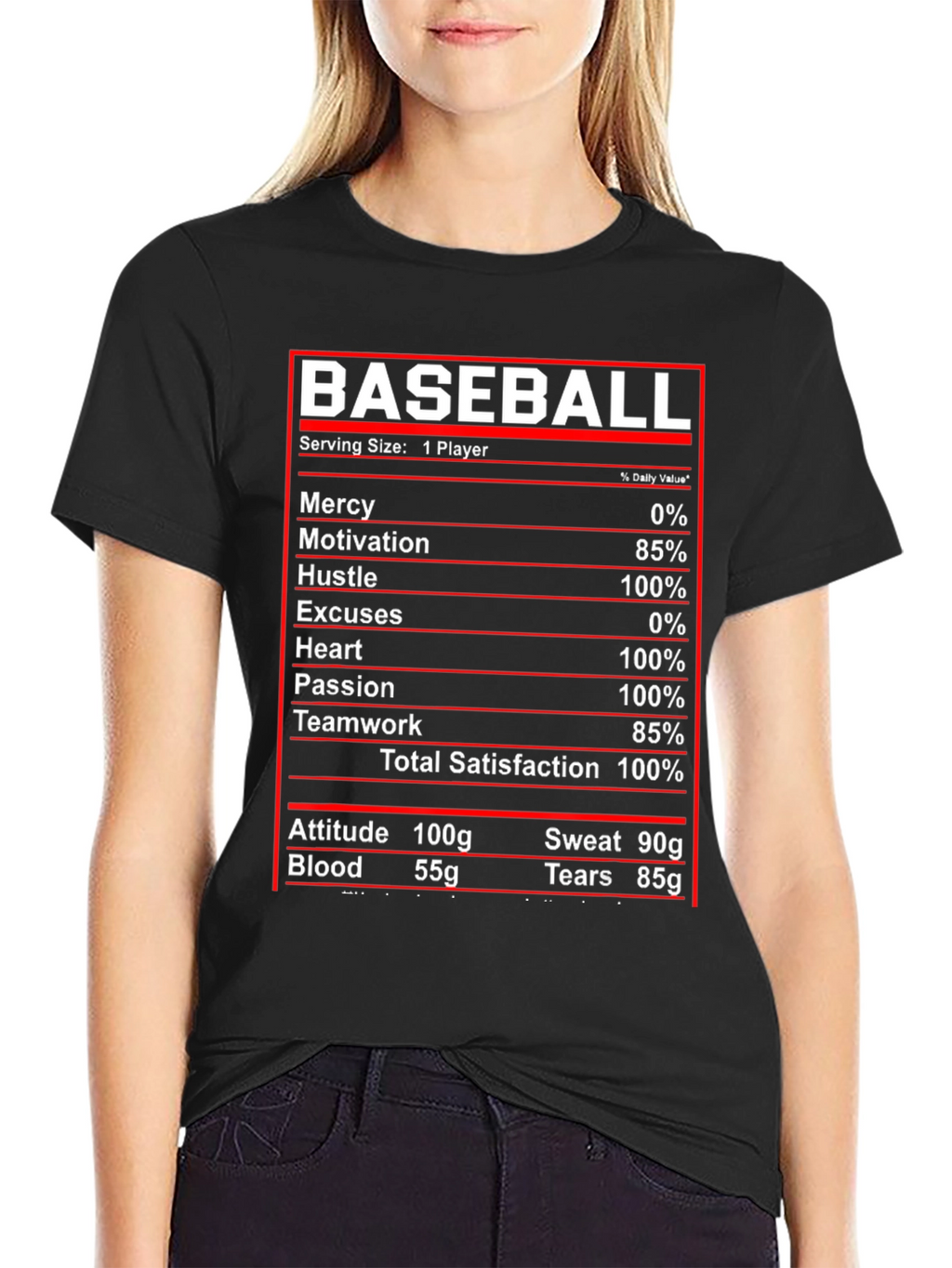 Baseball Nutrition Facts T-Shirt
