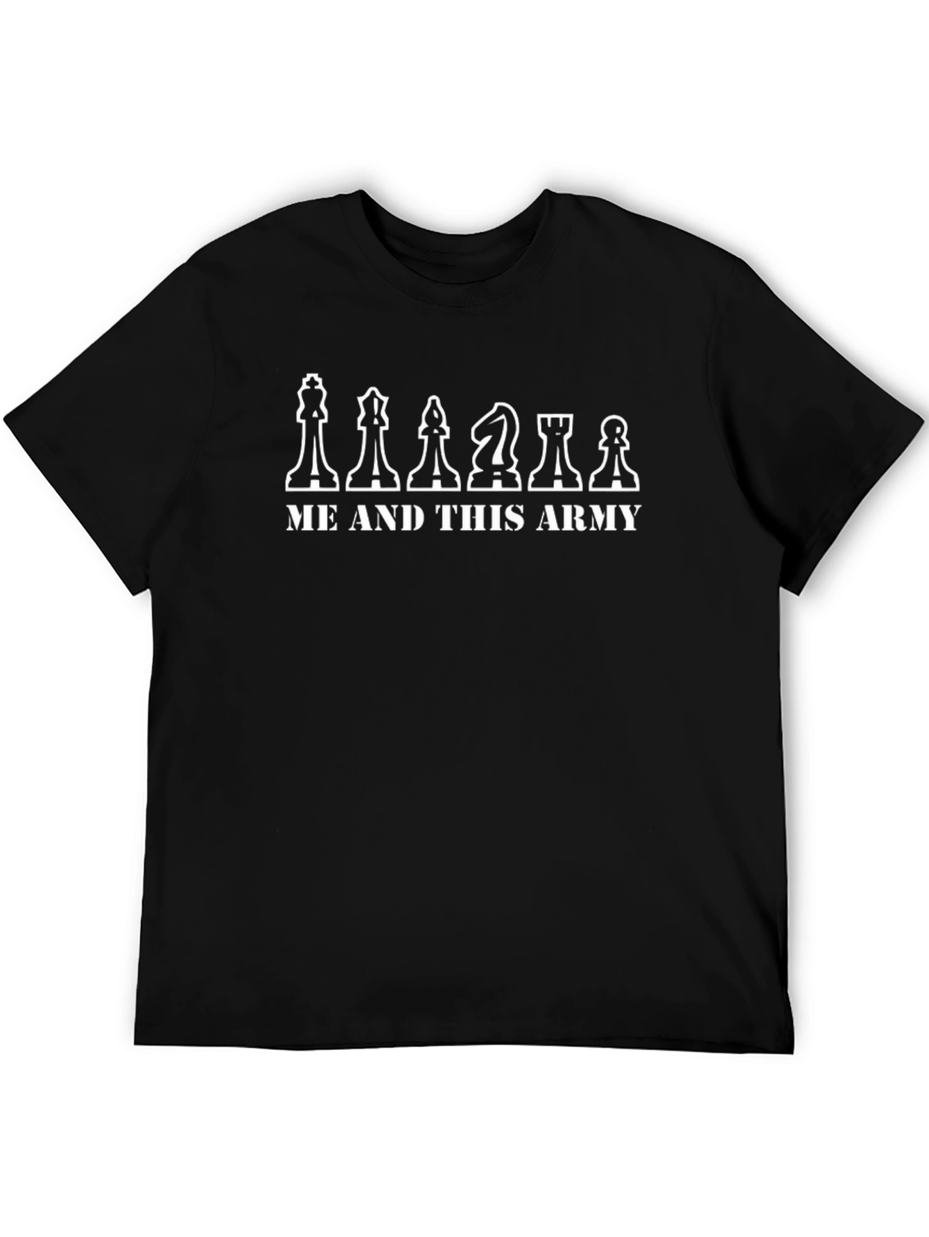 Chess Army Graphic Tee - Black Cotton T-Shirt