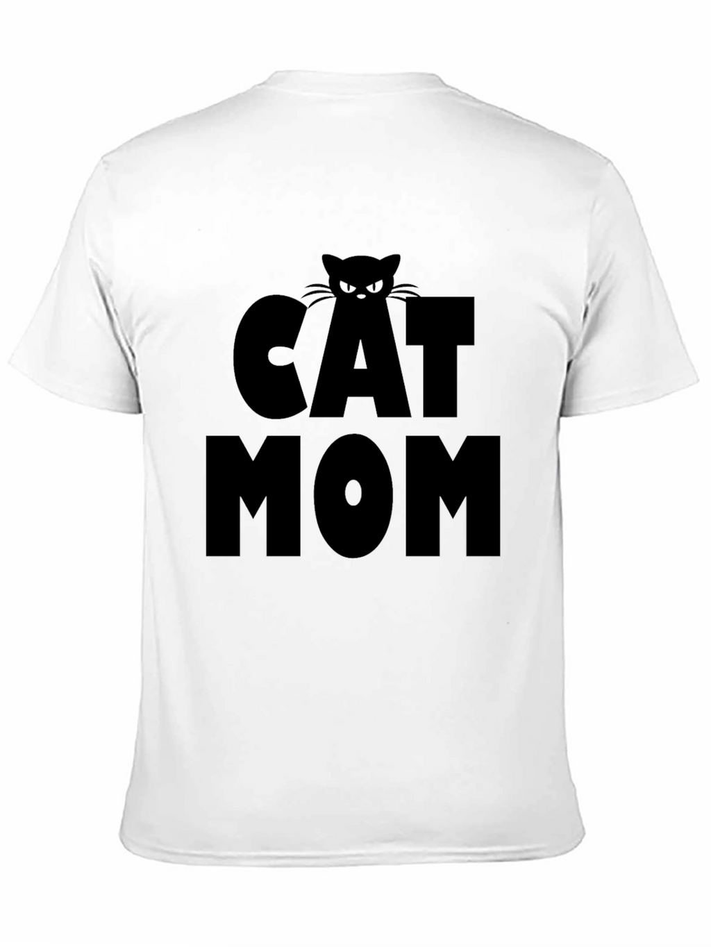 Cat Mom T-Shirt - Black Tee with Cat Design
