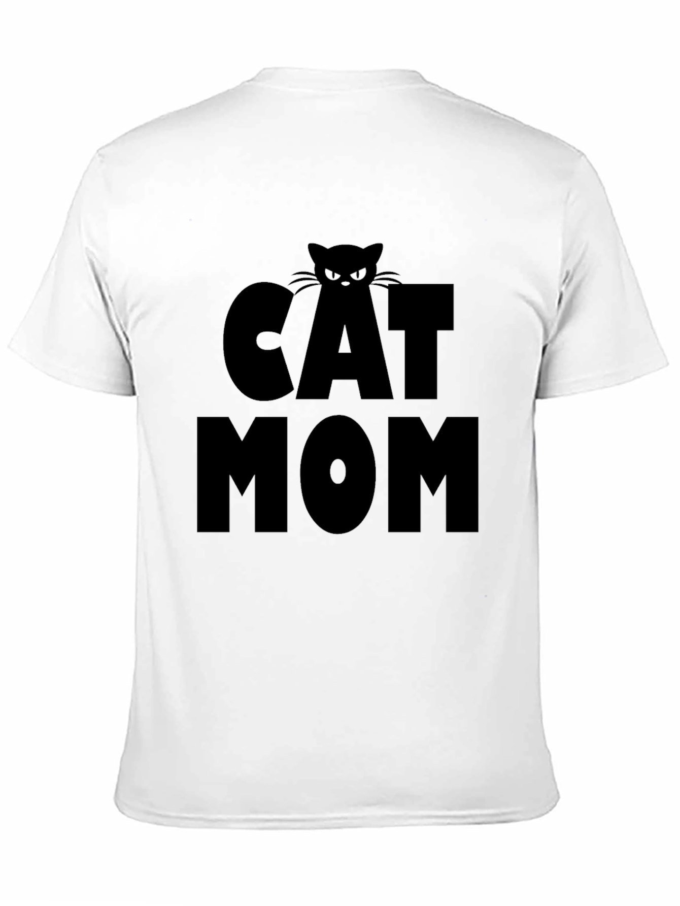 Cat Mom T-Shirt - Black Tee with Cat Design