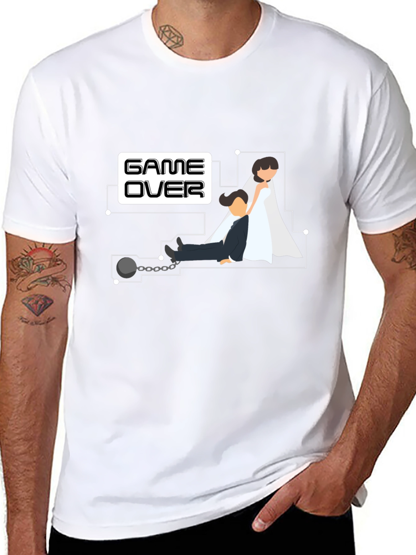 Game Over Groom T-Shirt - Bachelor Party Novelty