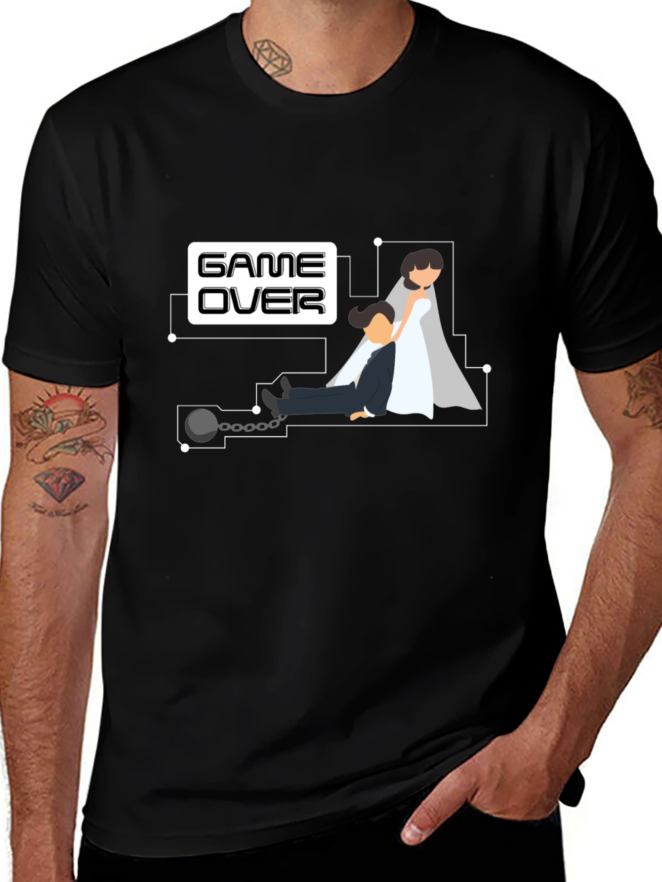 Game Over Groom T-Shirt - Bachelor Party Novelty