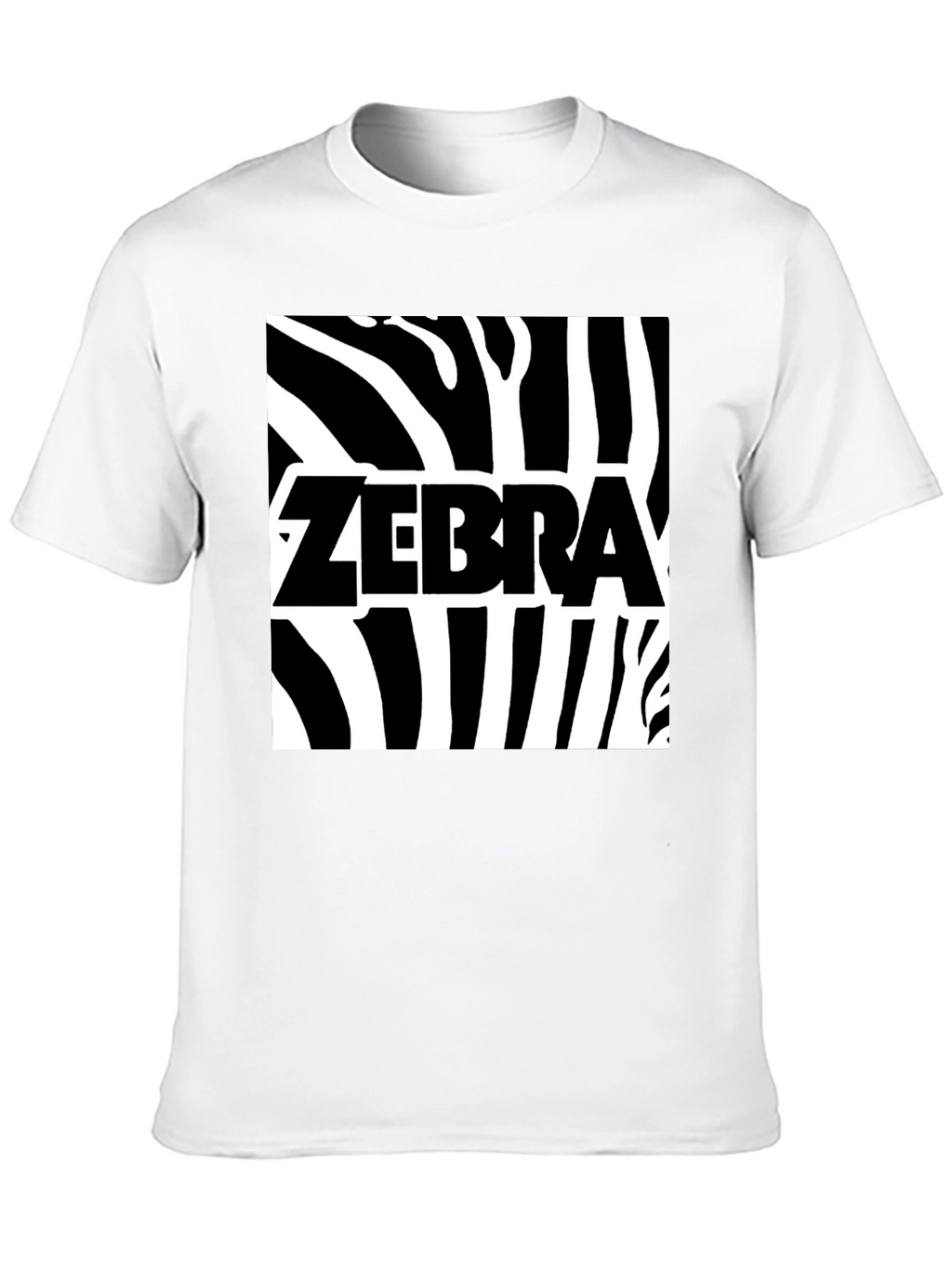 Zebra Print Graphic Tee - Black Cotton T-Shirt