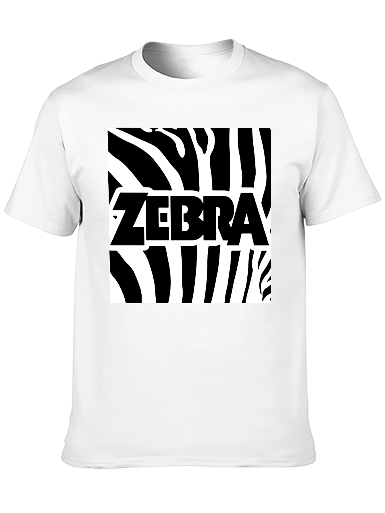 Zebra Print Graphic Tee - Black Cotton T-Shirt