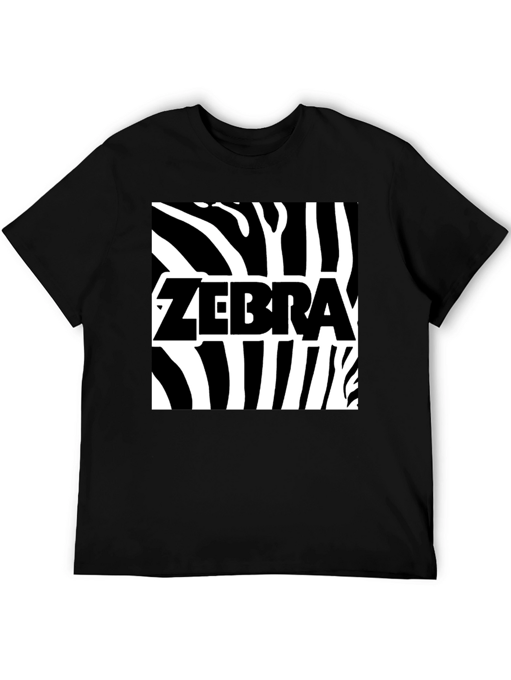 Zebra Print Graphic Tee - Black Cotton T-Shirt